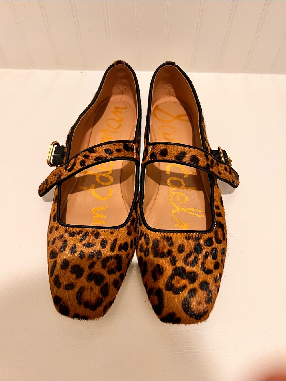 Sam Edelman Leopard Print Mary Jane Flats - Brown & Black